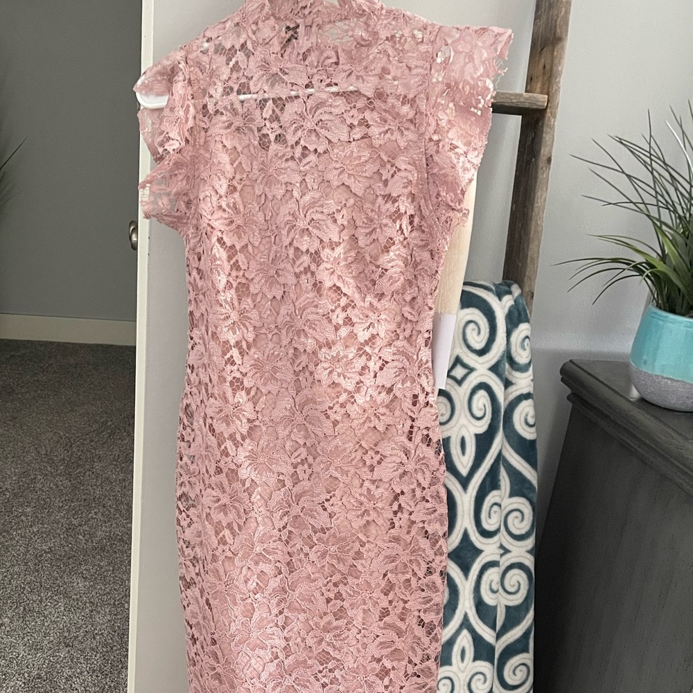 Pink lace dress